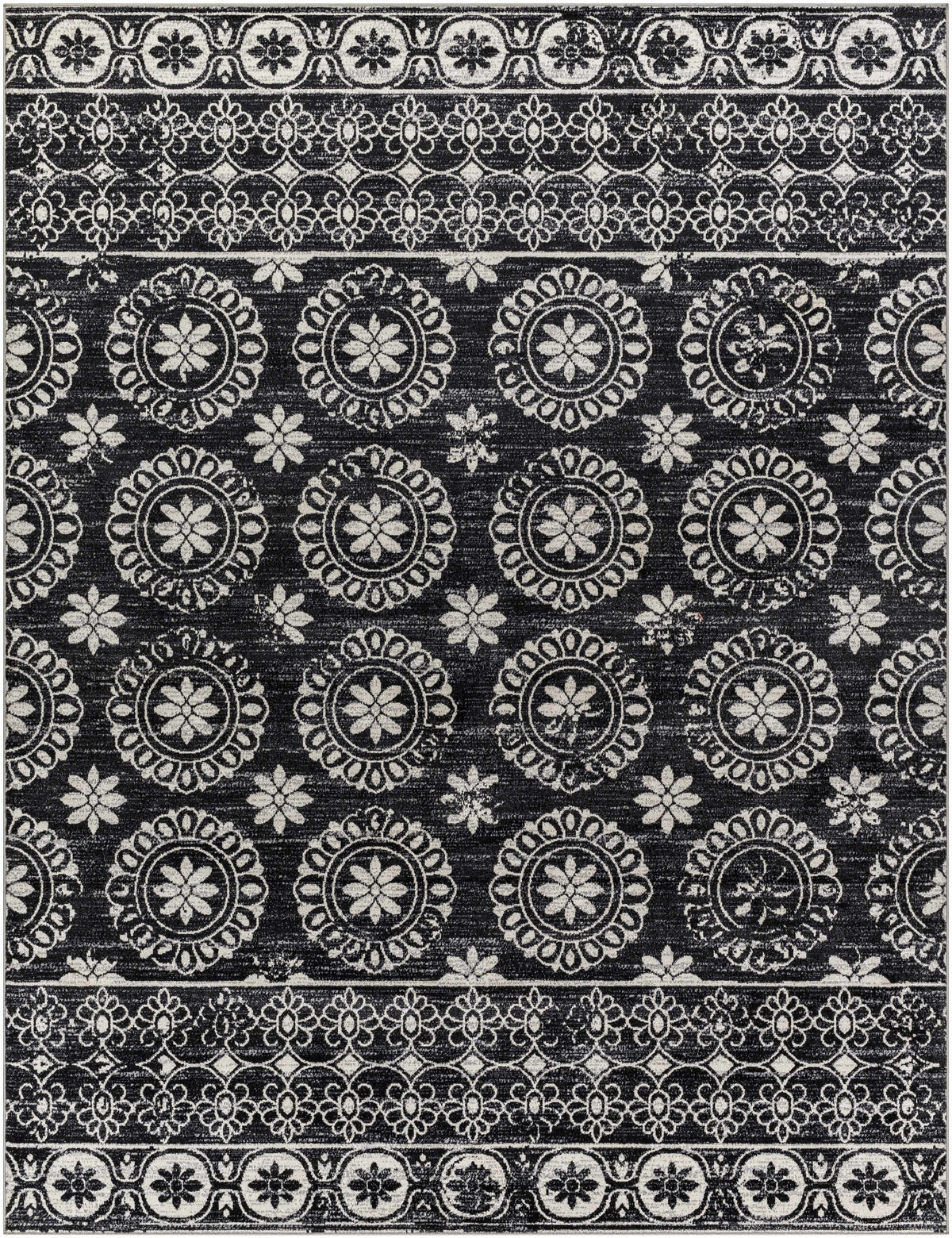 Kahraman Black & White Washable Rug - Clearance