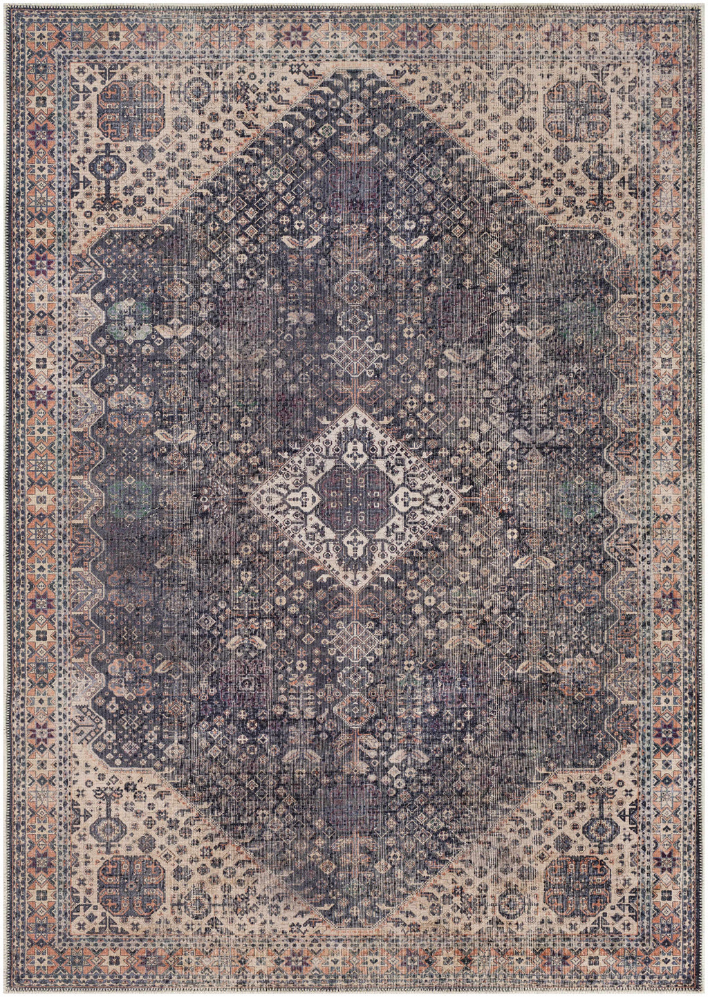Kittrell Vintage Flat Pile Washable Rug - Clearance