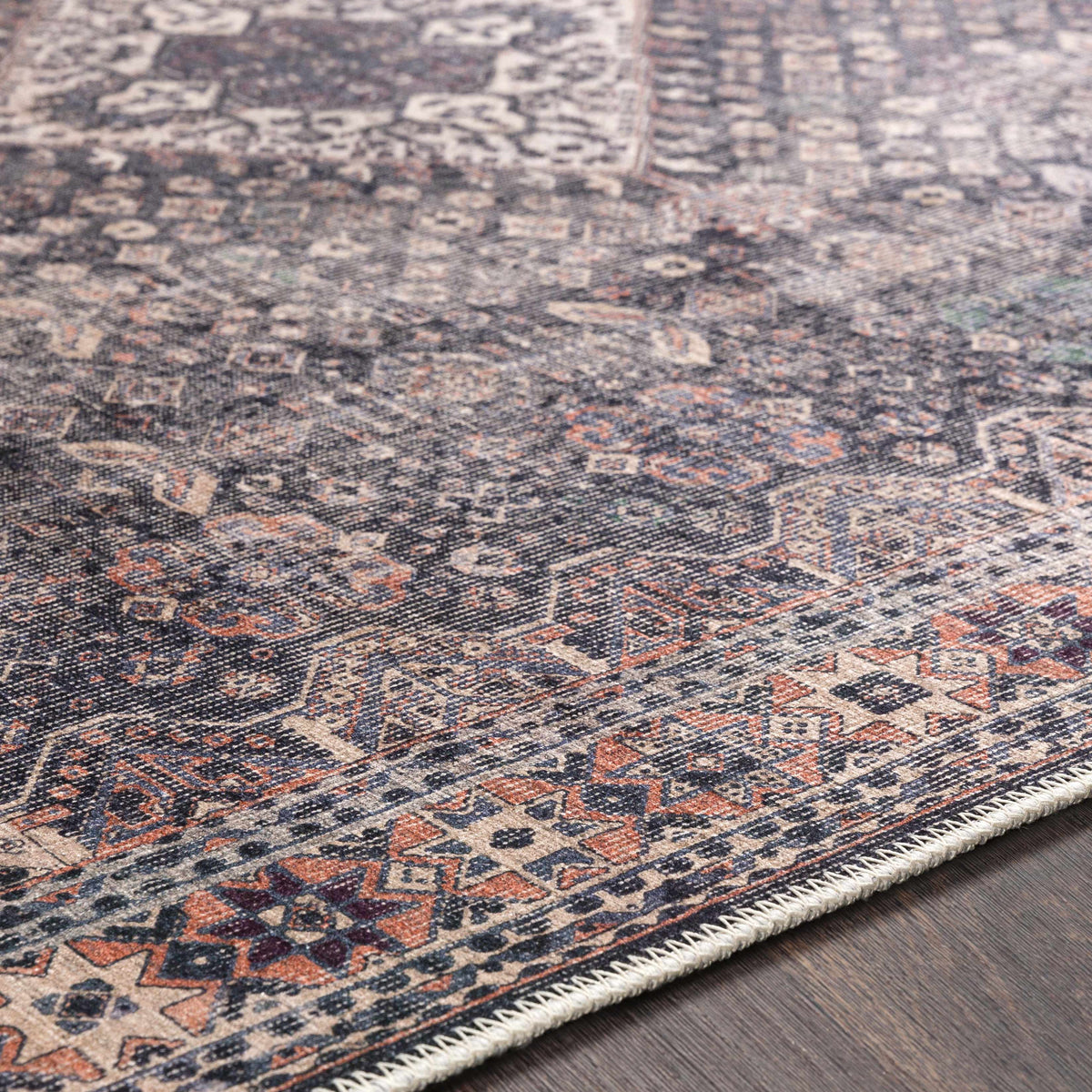 Kittrell Vintage Flat Pile Washable Rug - Clearance