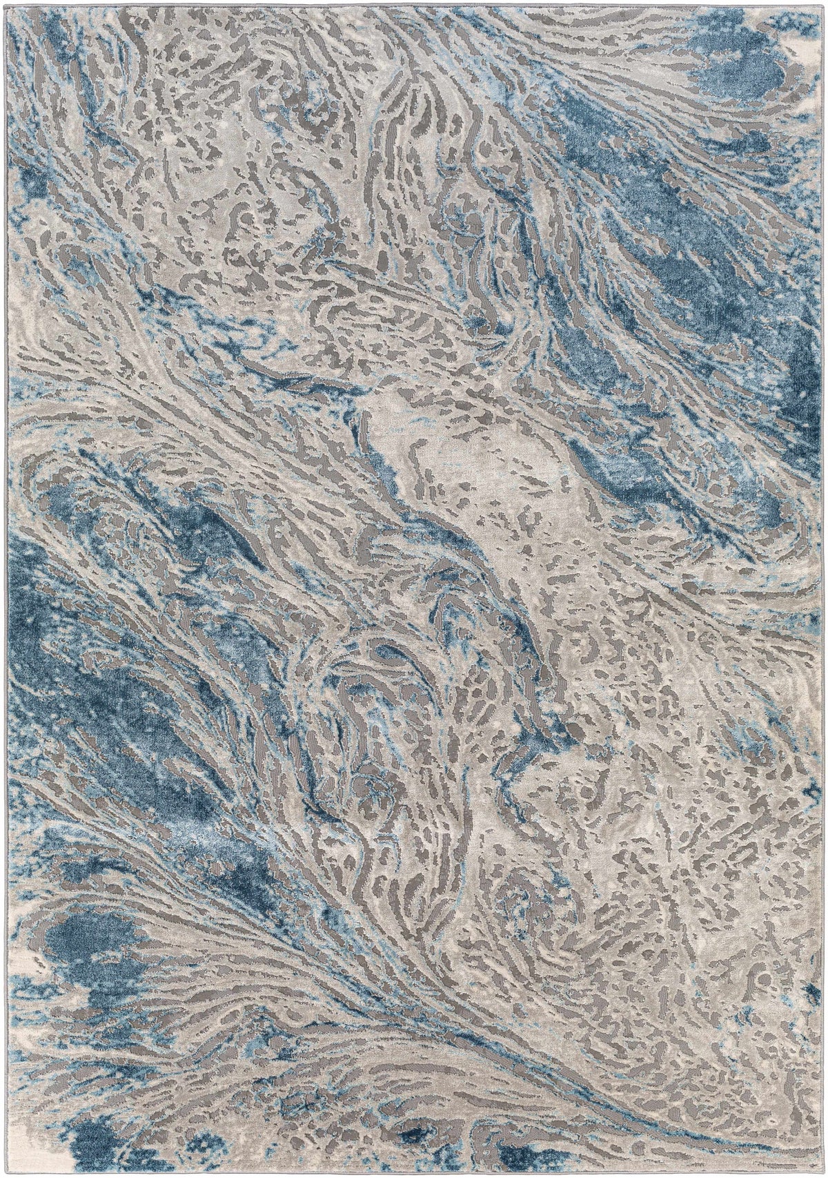 Lambton Blue Marble Area Rug - Clearance