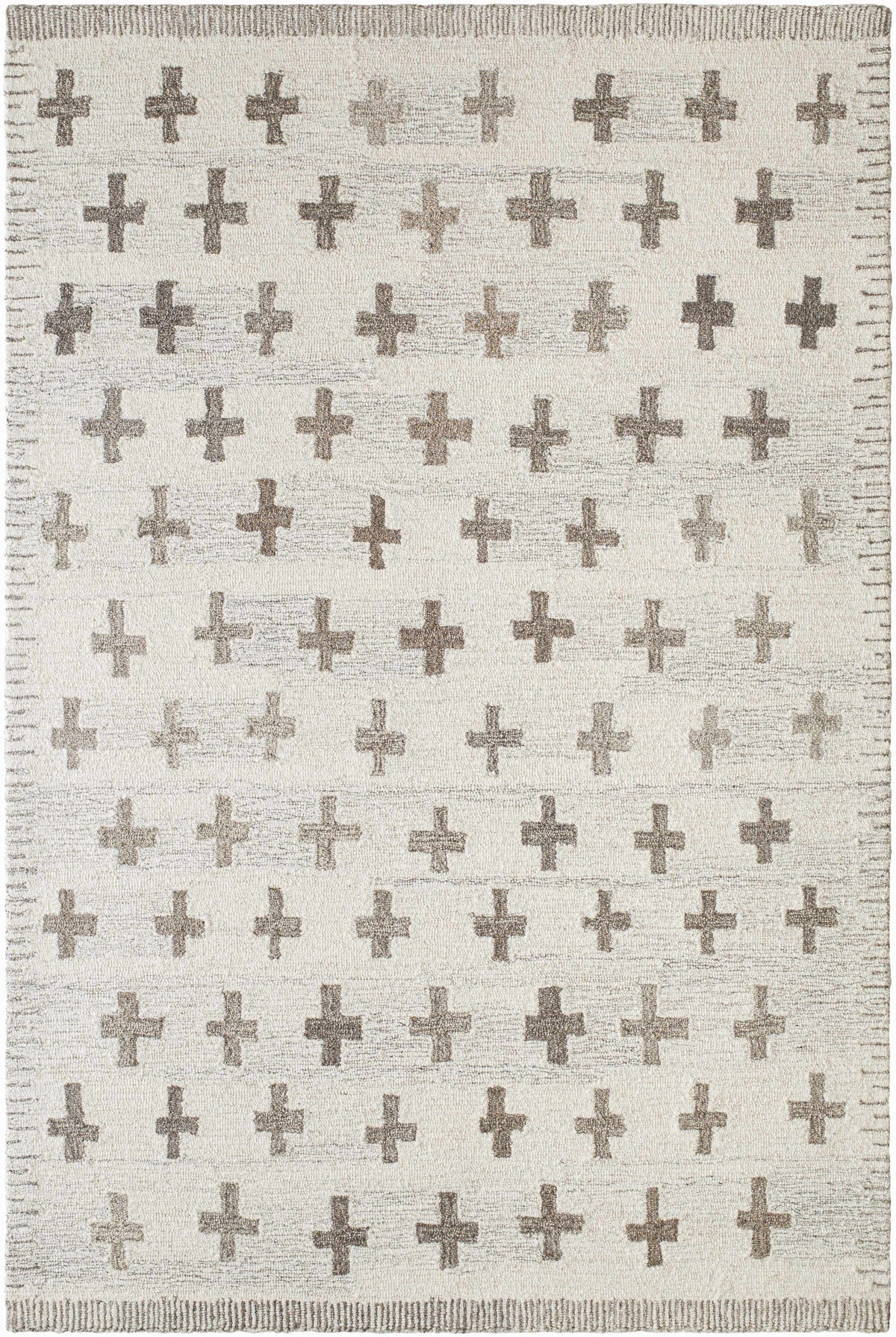 Lotta Ivory Modern Wool Area Rug