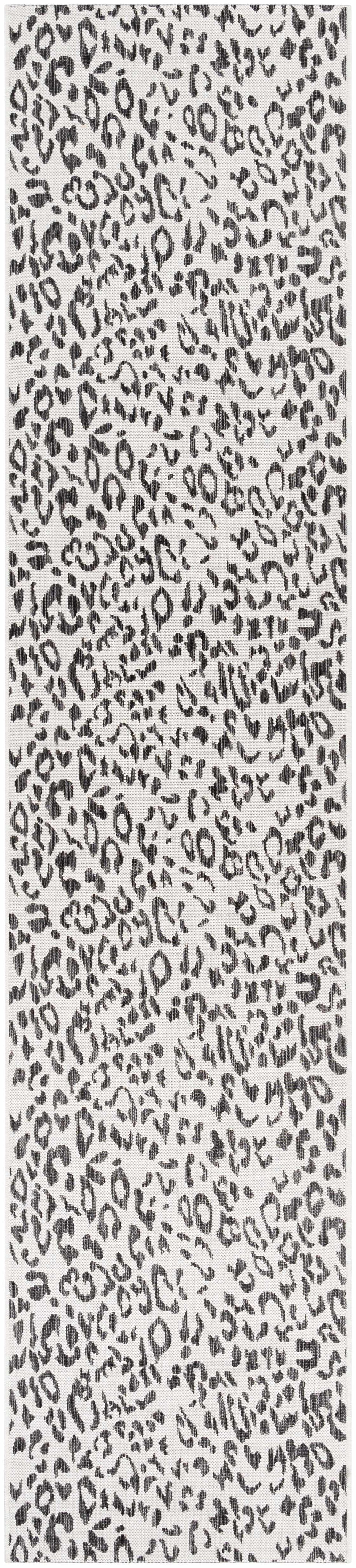 Alderbury White Leopard Print Outdoor Rug