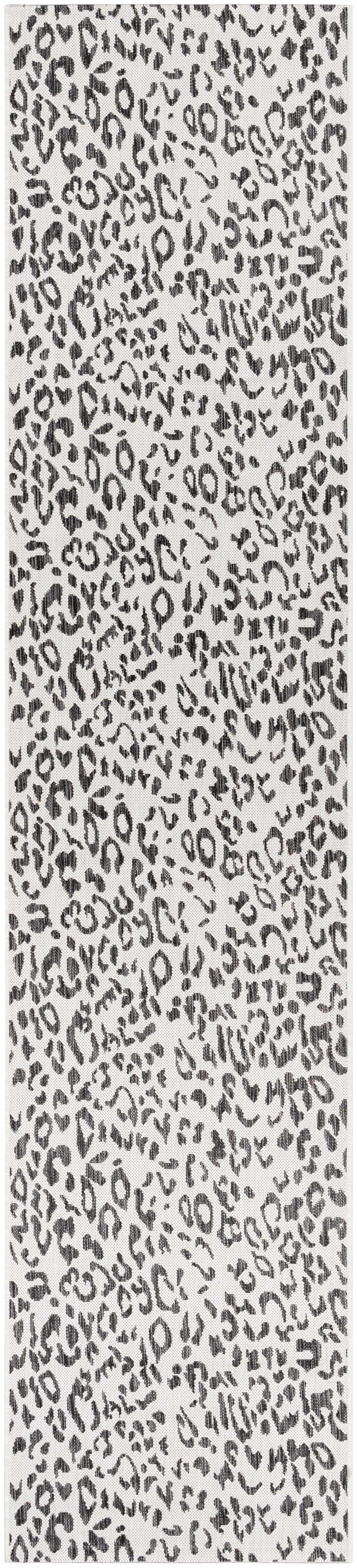 Alderbury White Leopard Print Outdoor Rug