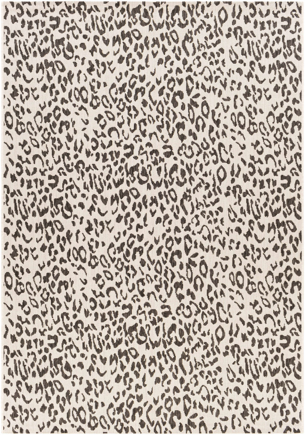 Alderbury White Leopard Print Outdoor Rug