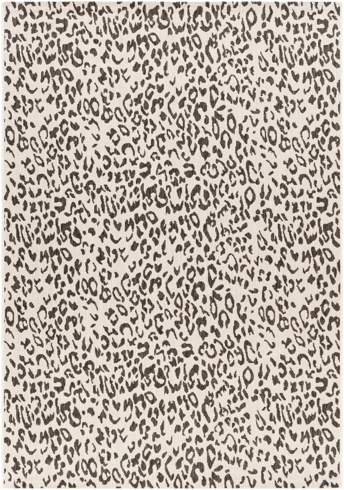 Alderbury White Leopard Print Outdoor Rug