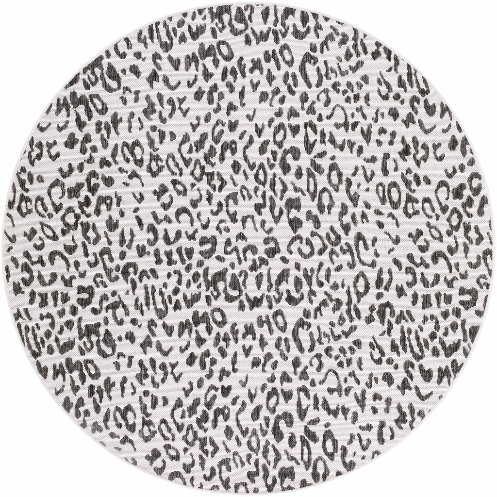 Alderbury White Leopard Print Outdoor Rug