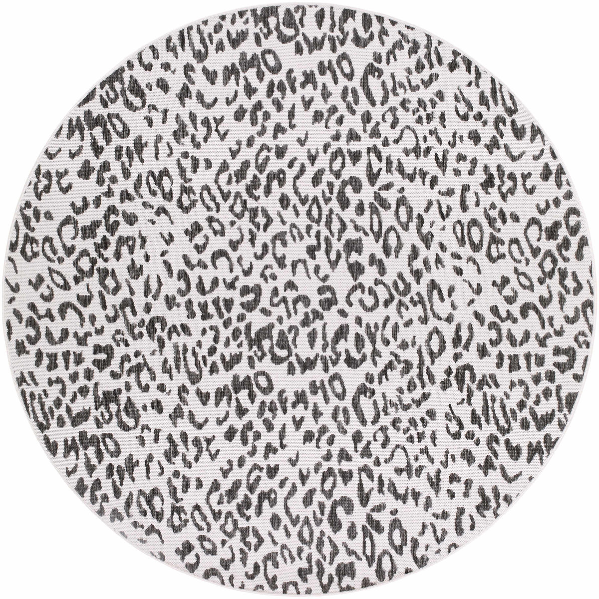 Alderbury White Leopard Print Outdoor Rug