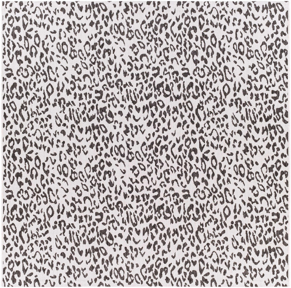 Alderbury White Leopard Print Outdoor Rug