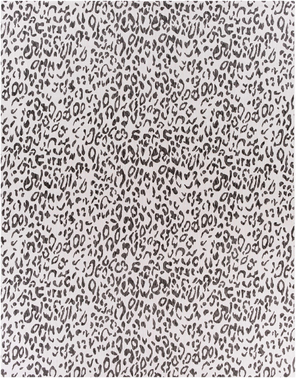 Alderbury White Leopard Print Outdoor Rug
