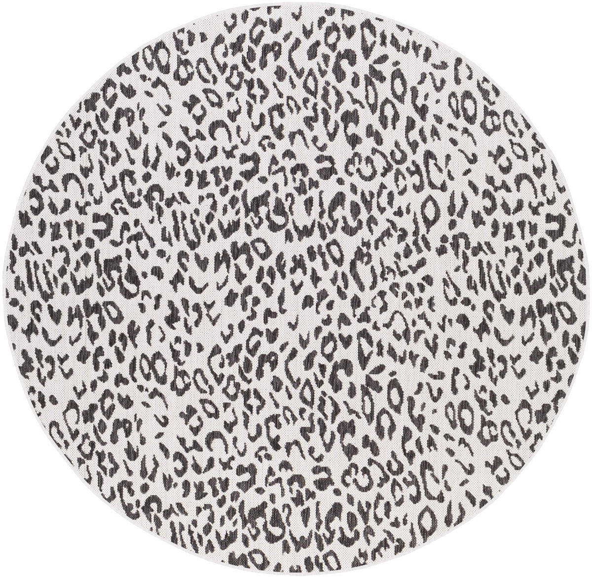Alderbury White Leopard Print Outdoor Rug