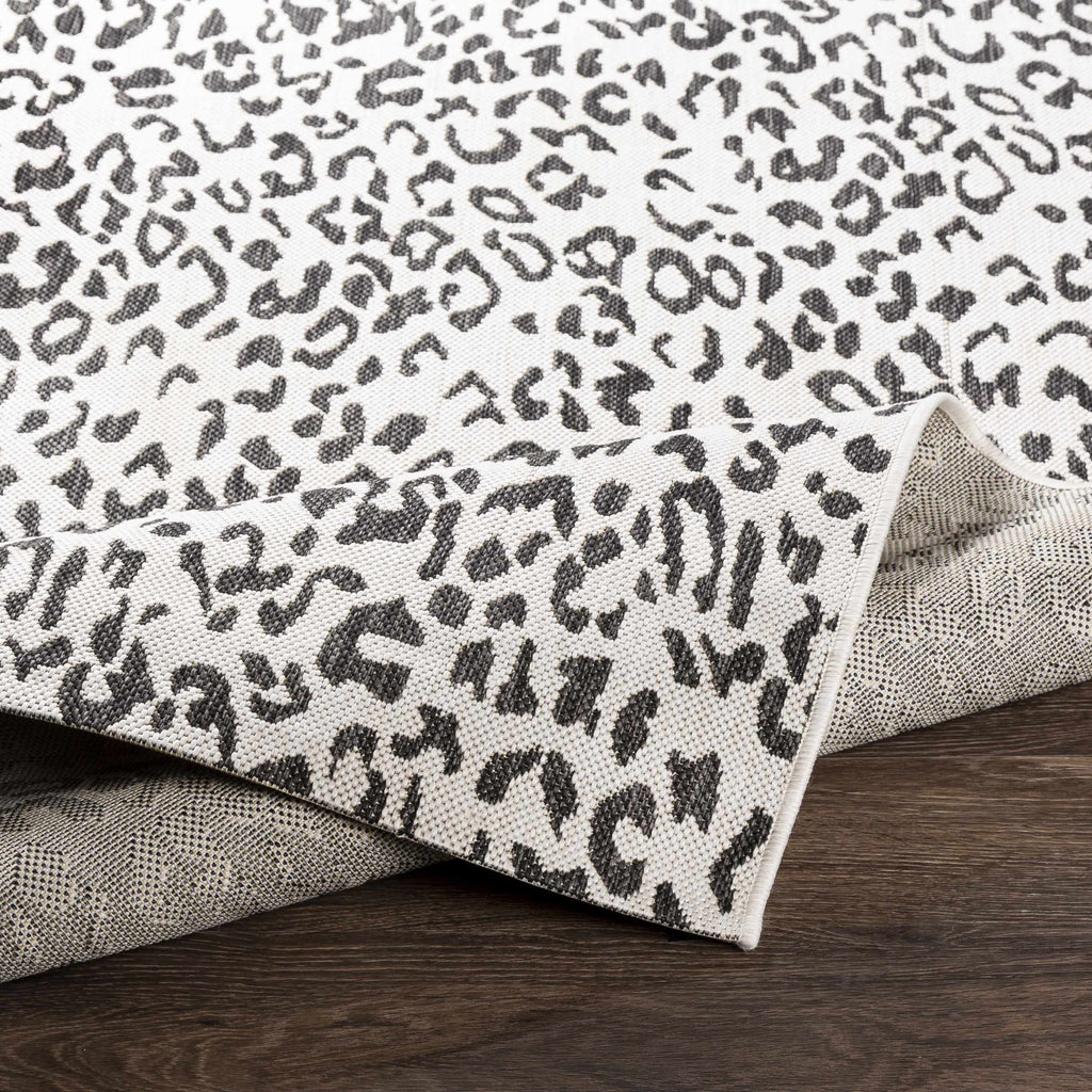 Alderbury White Leopard Print Outdoor Rug