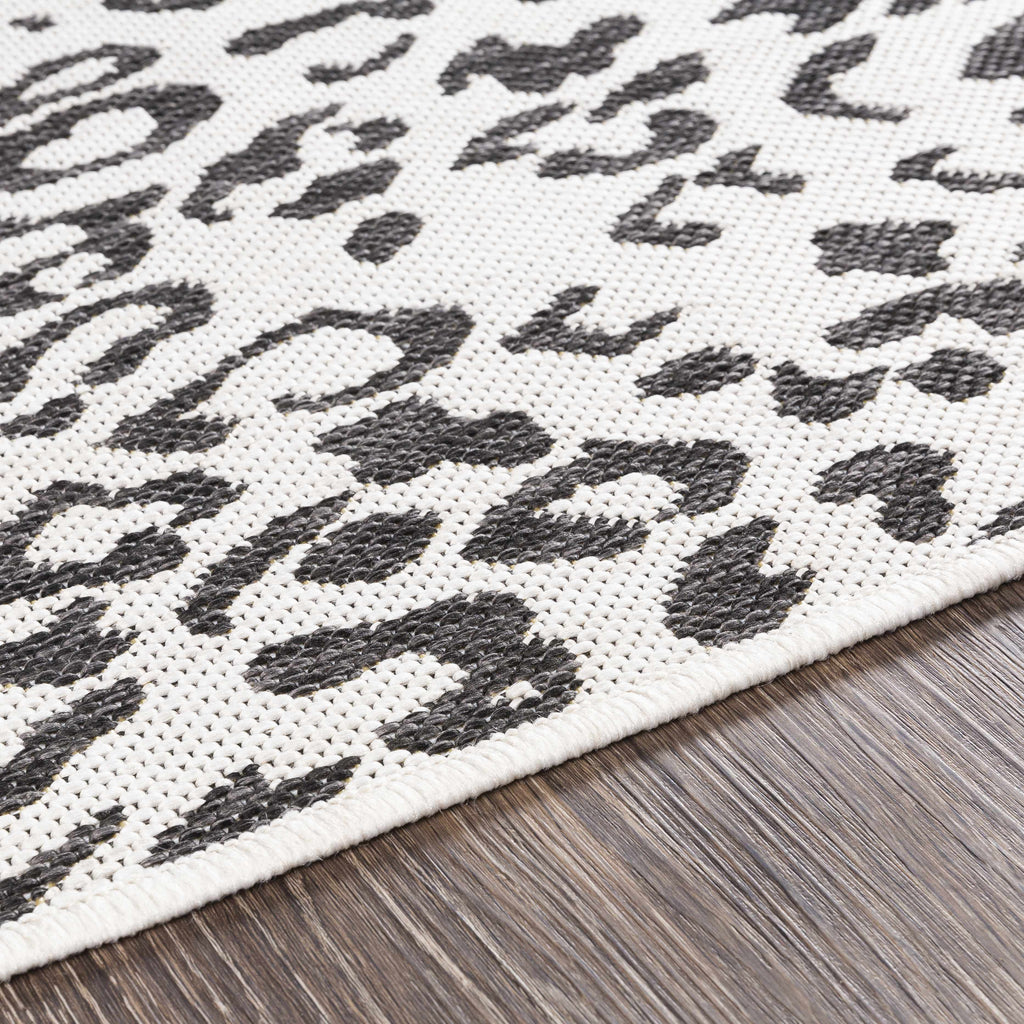 Alderbury White Leopard Print Outdoor Rug