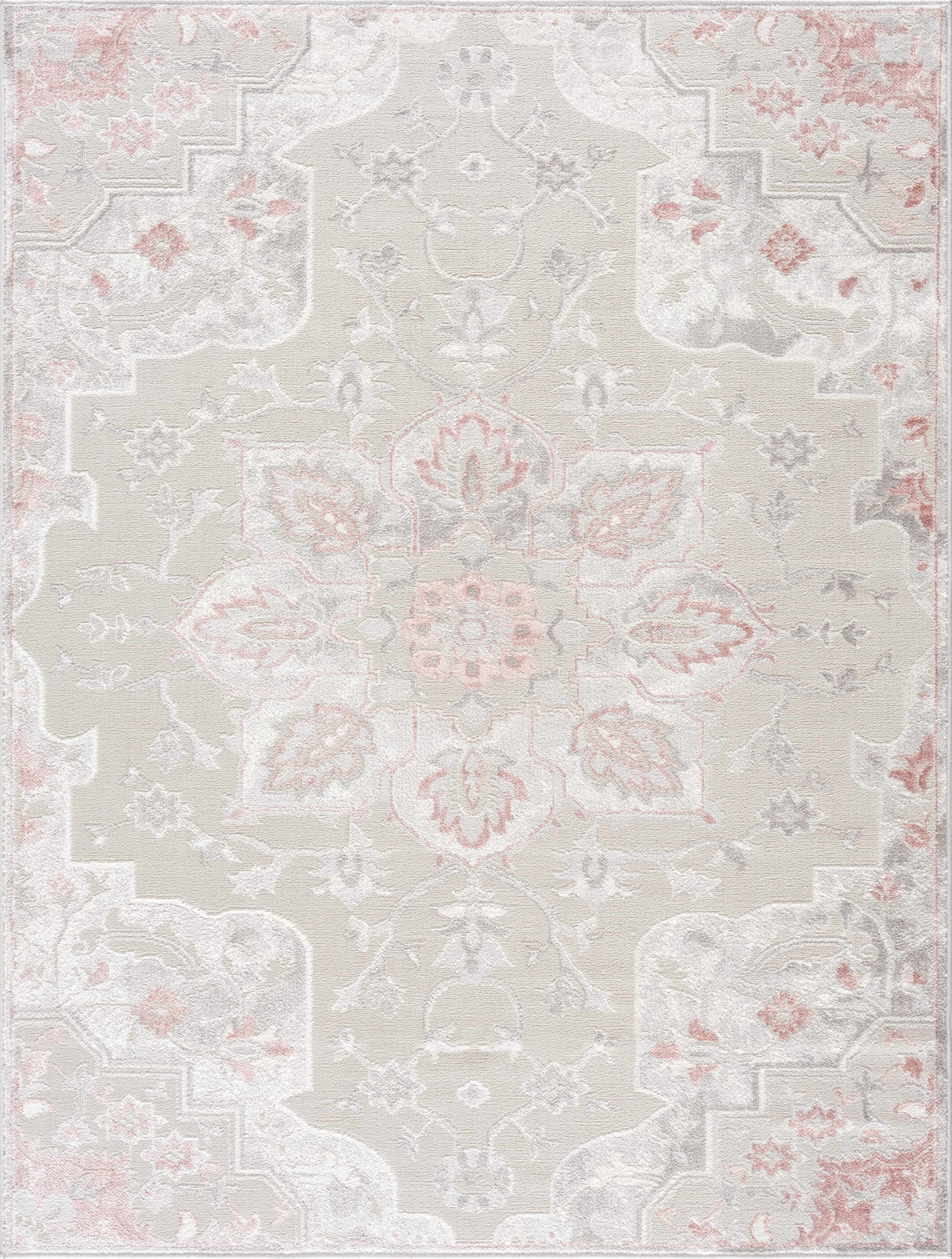 Calum Pink Floral Thick Area Rug - Clearance