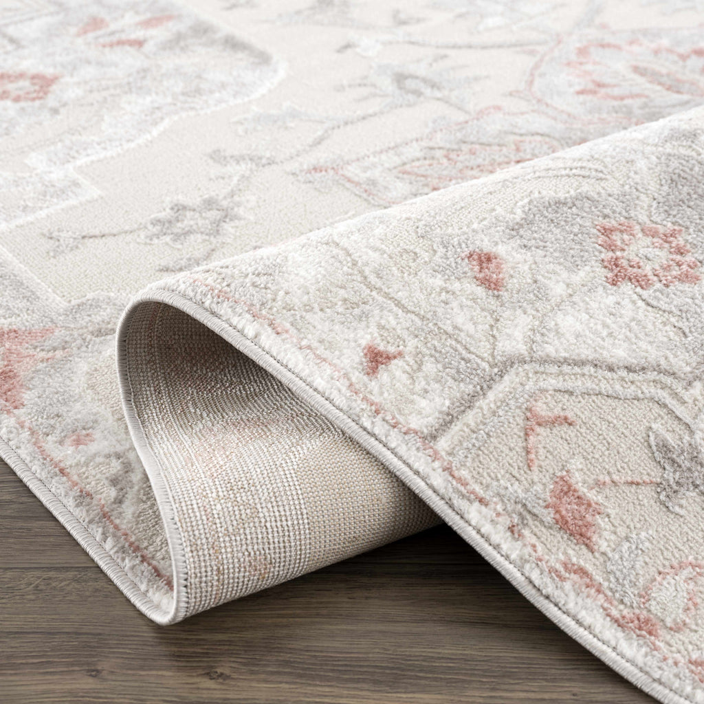 Calum Pink Floral Thick Area Rug - Clearance