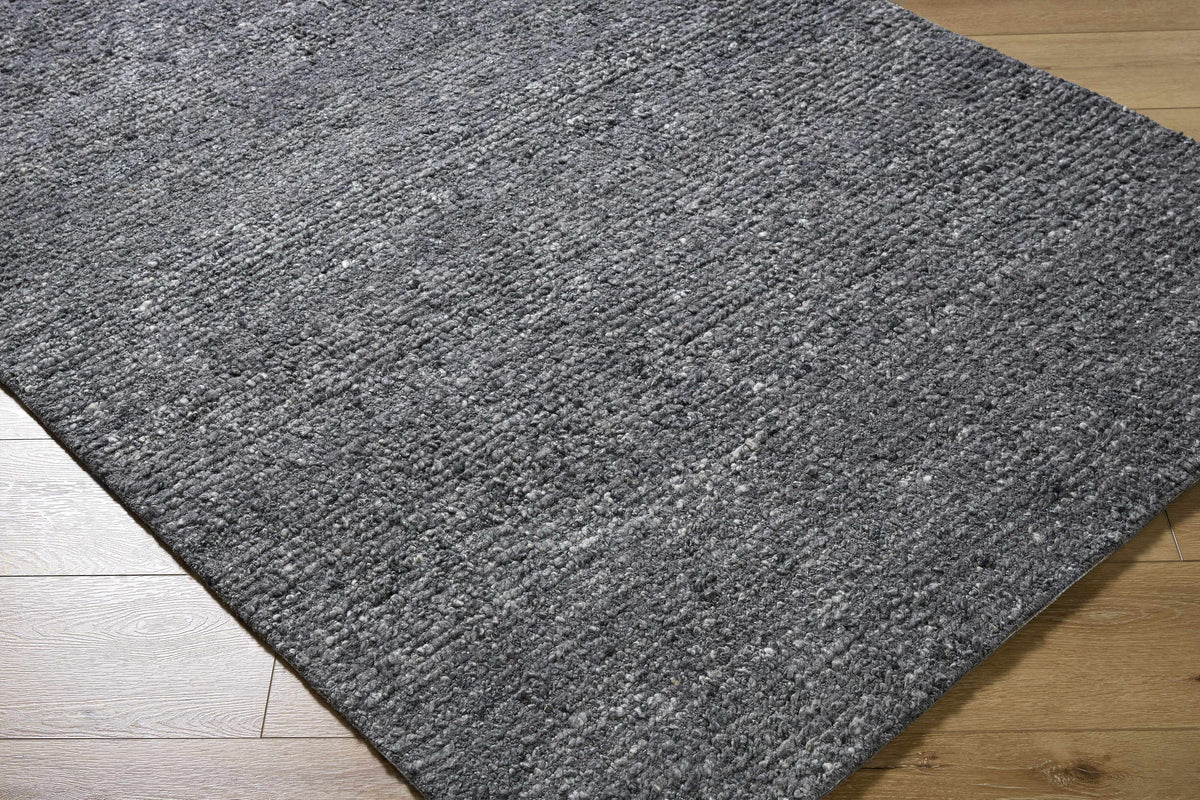 Winta Black Wool Area Rug
