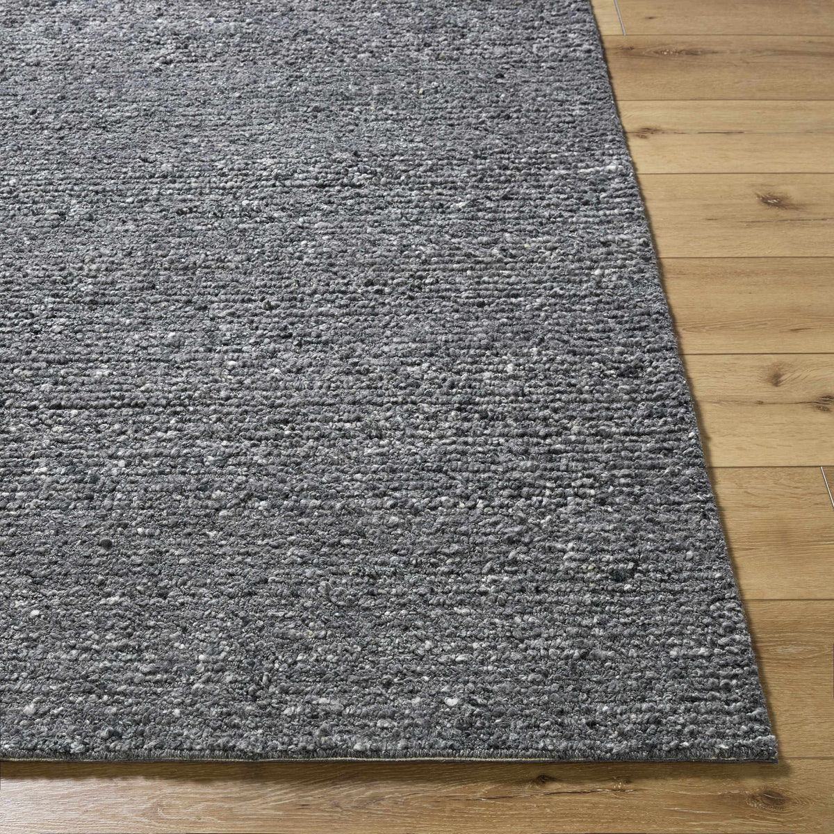 Winta Black Wool Area Rug