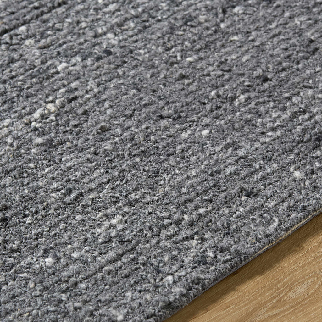 Winta Black Wool Area Rug