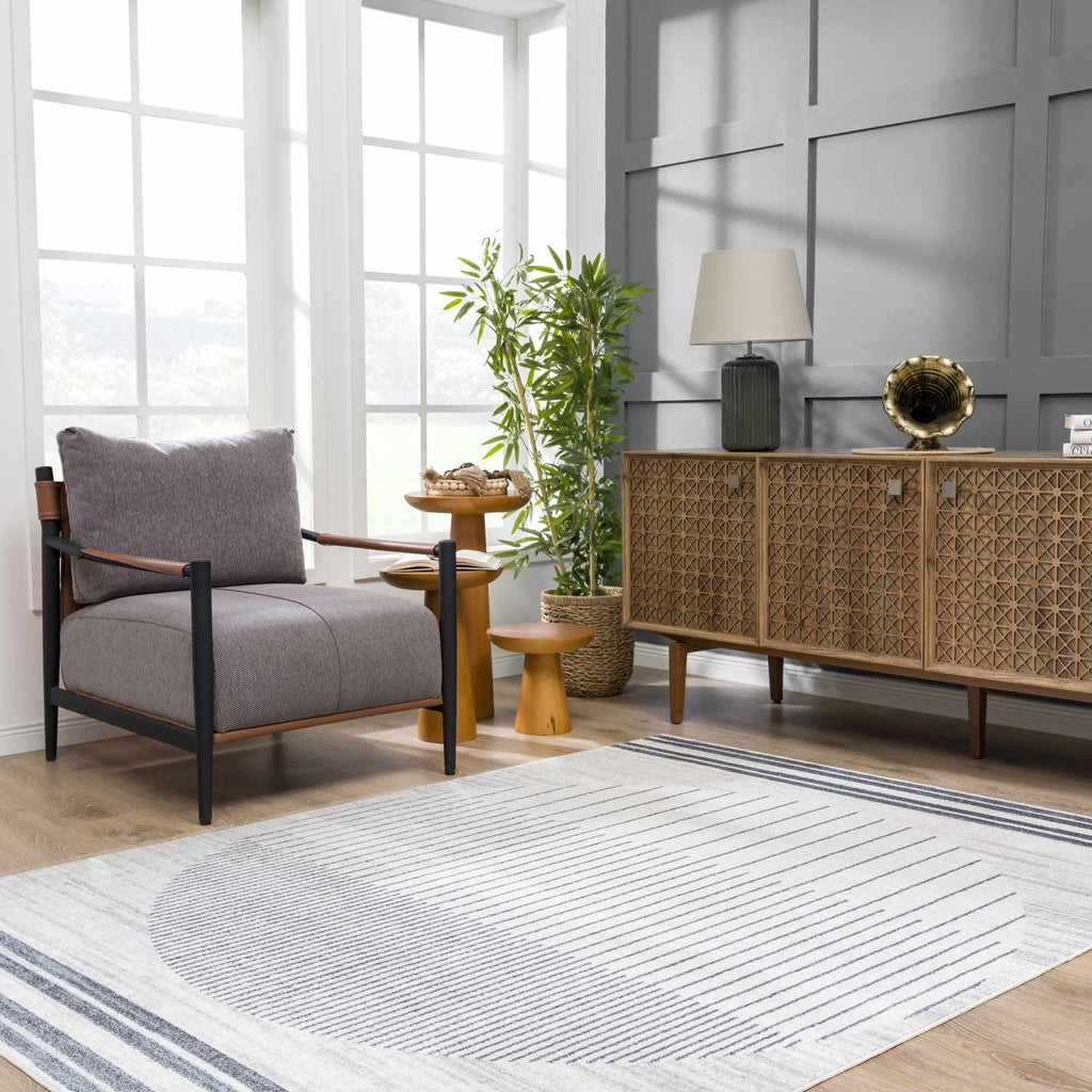 Thad Medium Gray Washable Area Rug