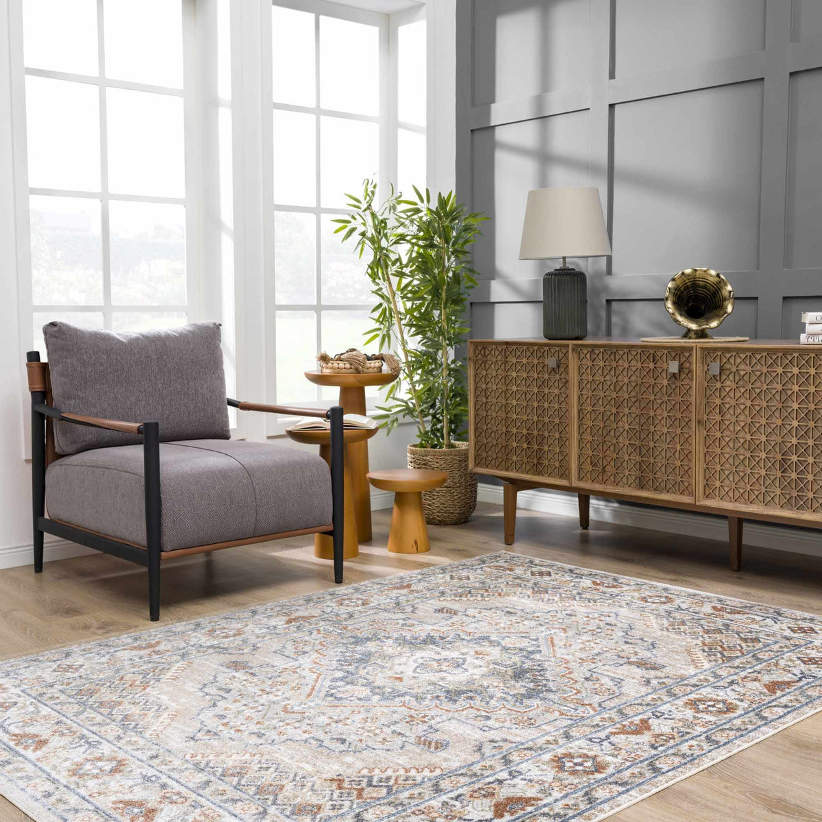 Erez Flat Pile Washable Rug