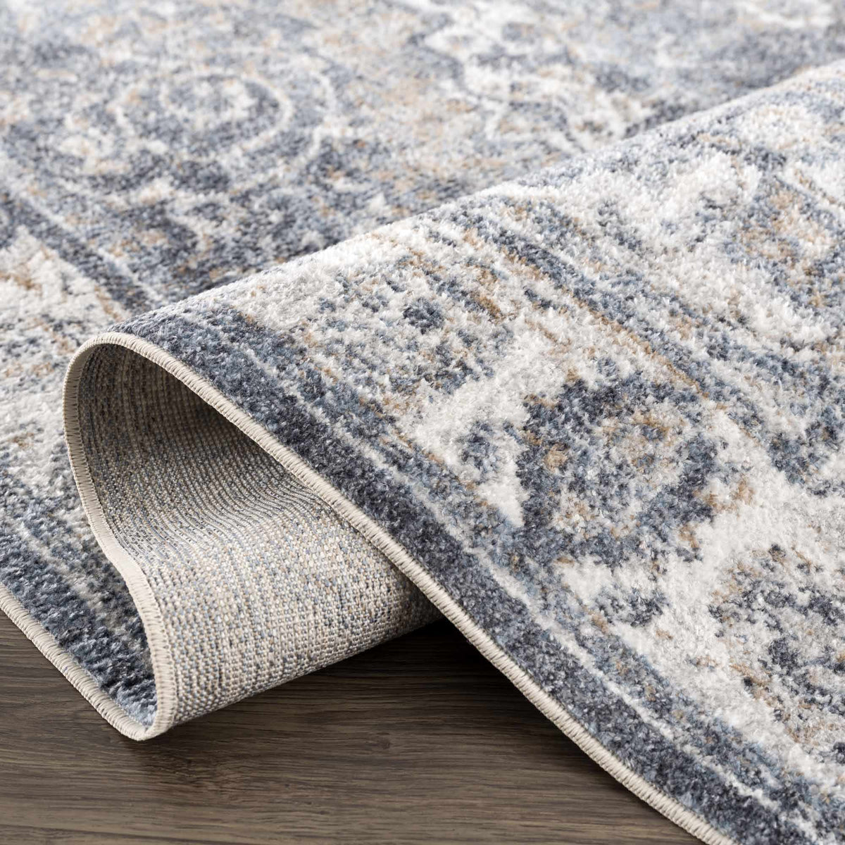Aurum Blue Washable Area Rug