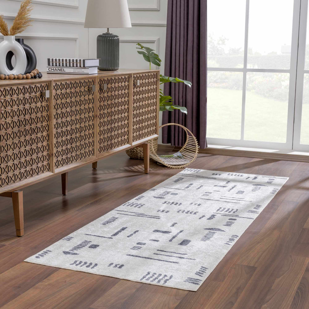 Eitan Gray Washable Area Rug - Clearance
