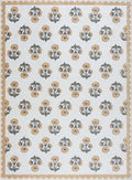 Linnet Beige Floral Washable Area Rug