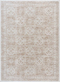 Dakari Light Brown Geometric Washable Area Rug