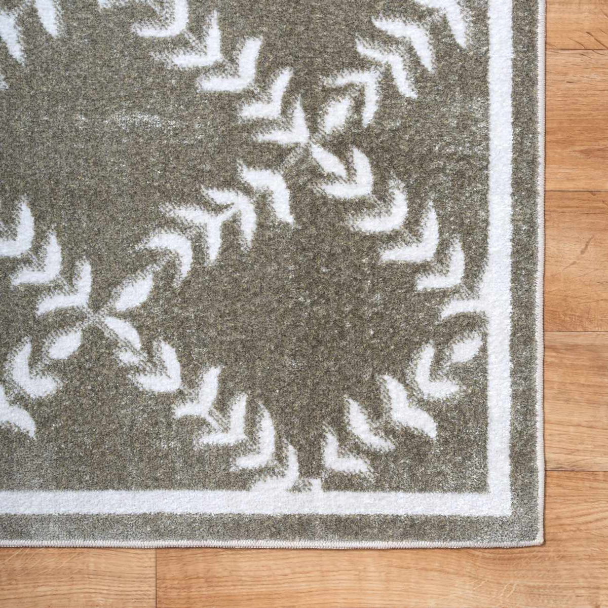 Donier Green Geometric Washable Area Rug