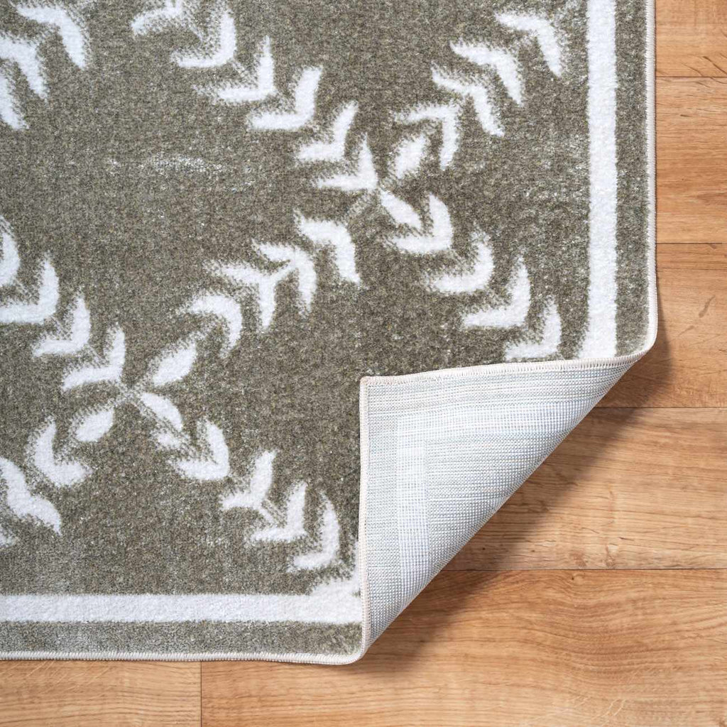 Donier Green Geometric Washable Area Rug