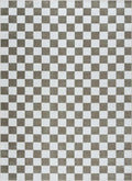 Imaran Cream Gold Checkered Washable Area Rug