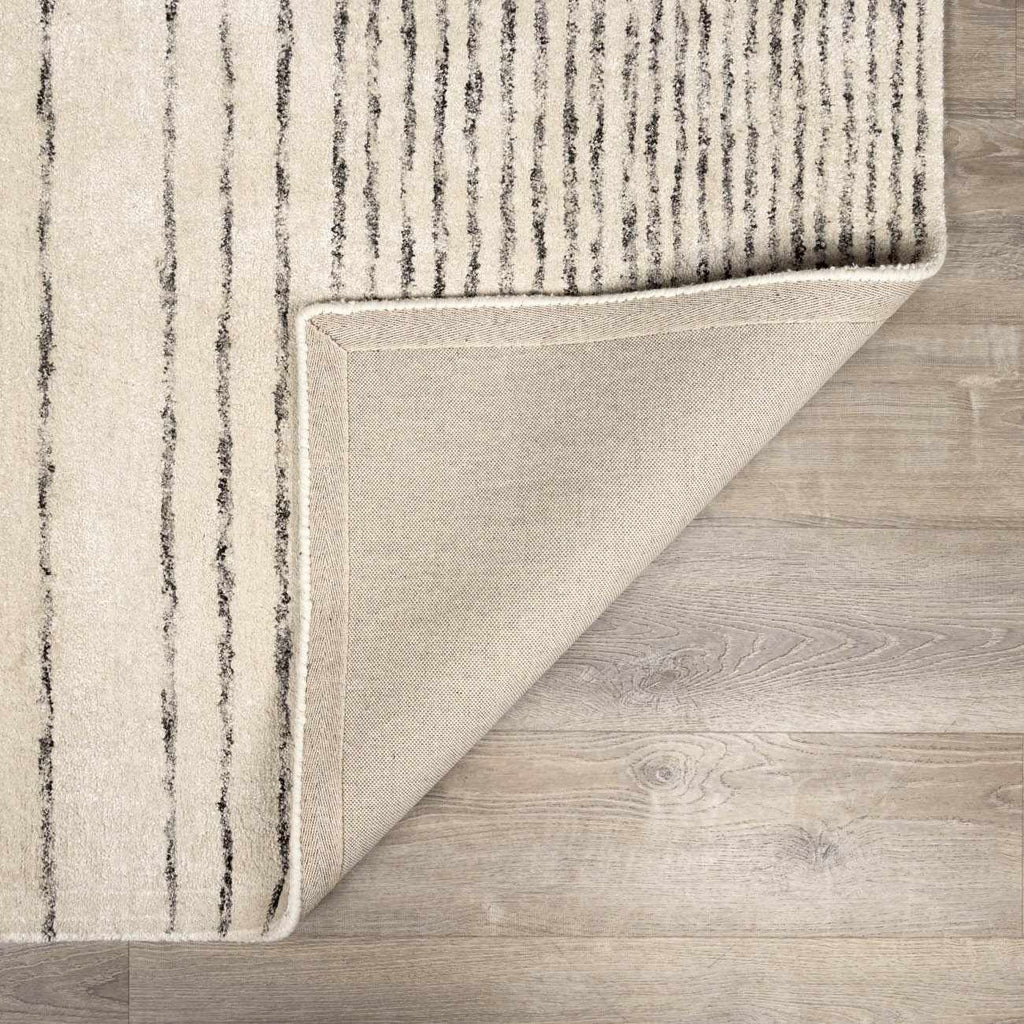 Ellisburg Striped Cream Faux Silk Rug - Clearance