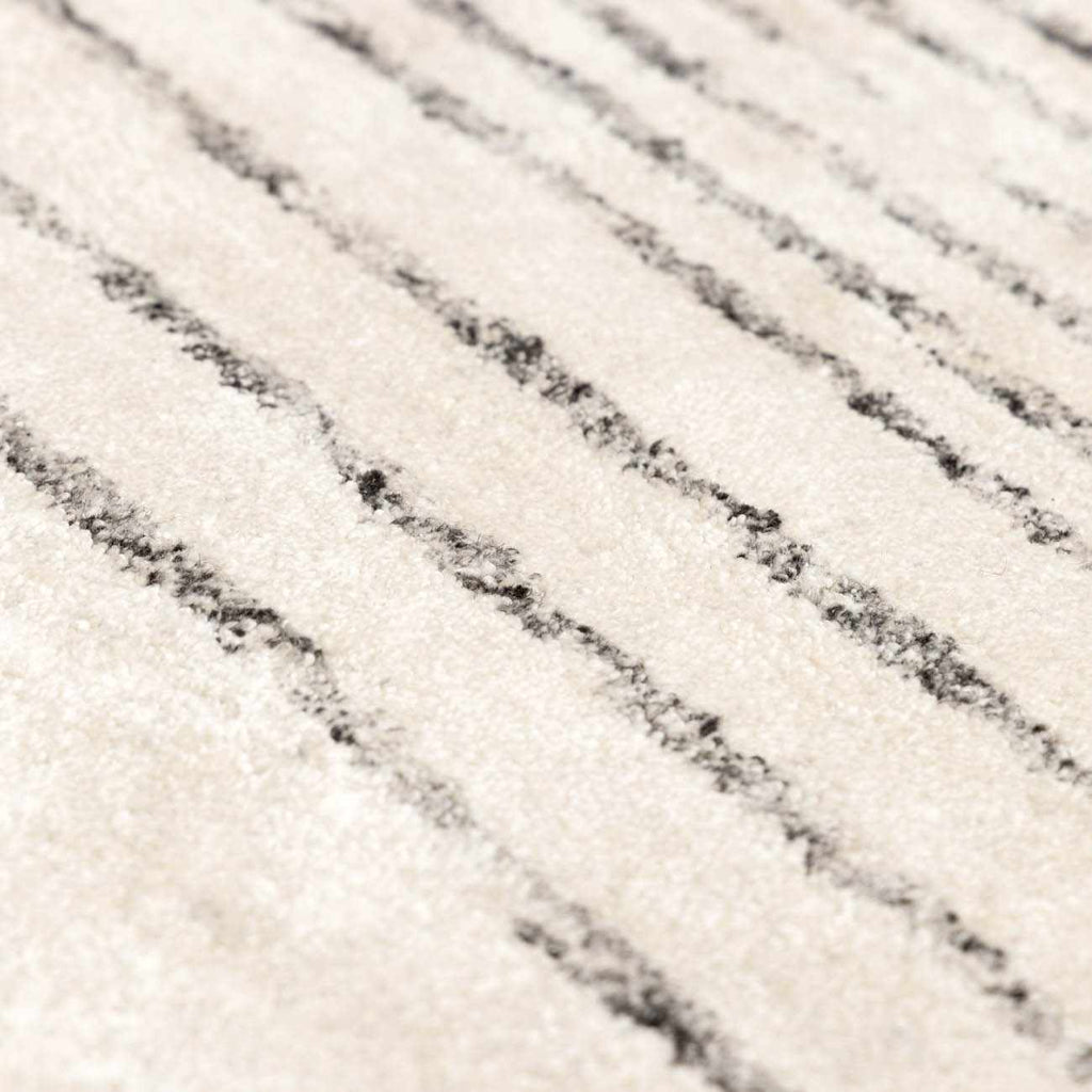 Ellisburg Striped Cream Faux Silk Rug - Clearance