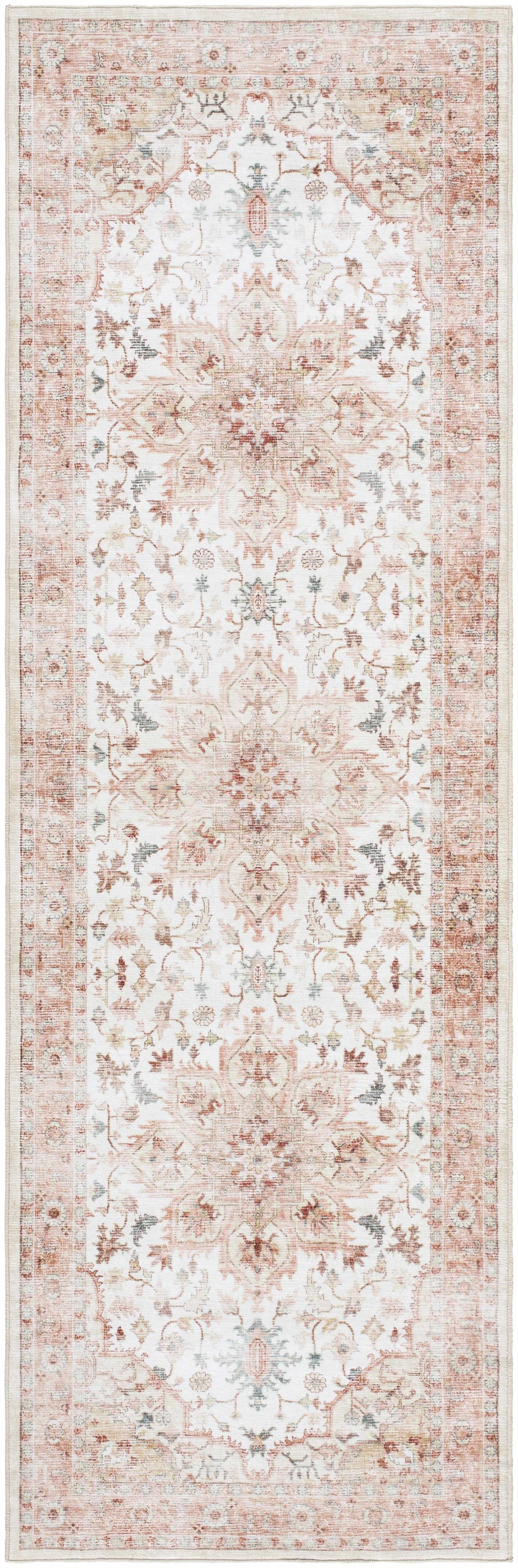 Lotan Pink Medallion Washable Area Rug - Clearance