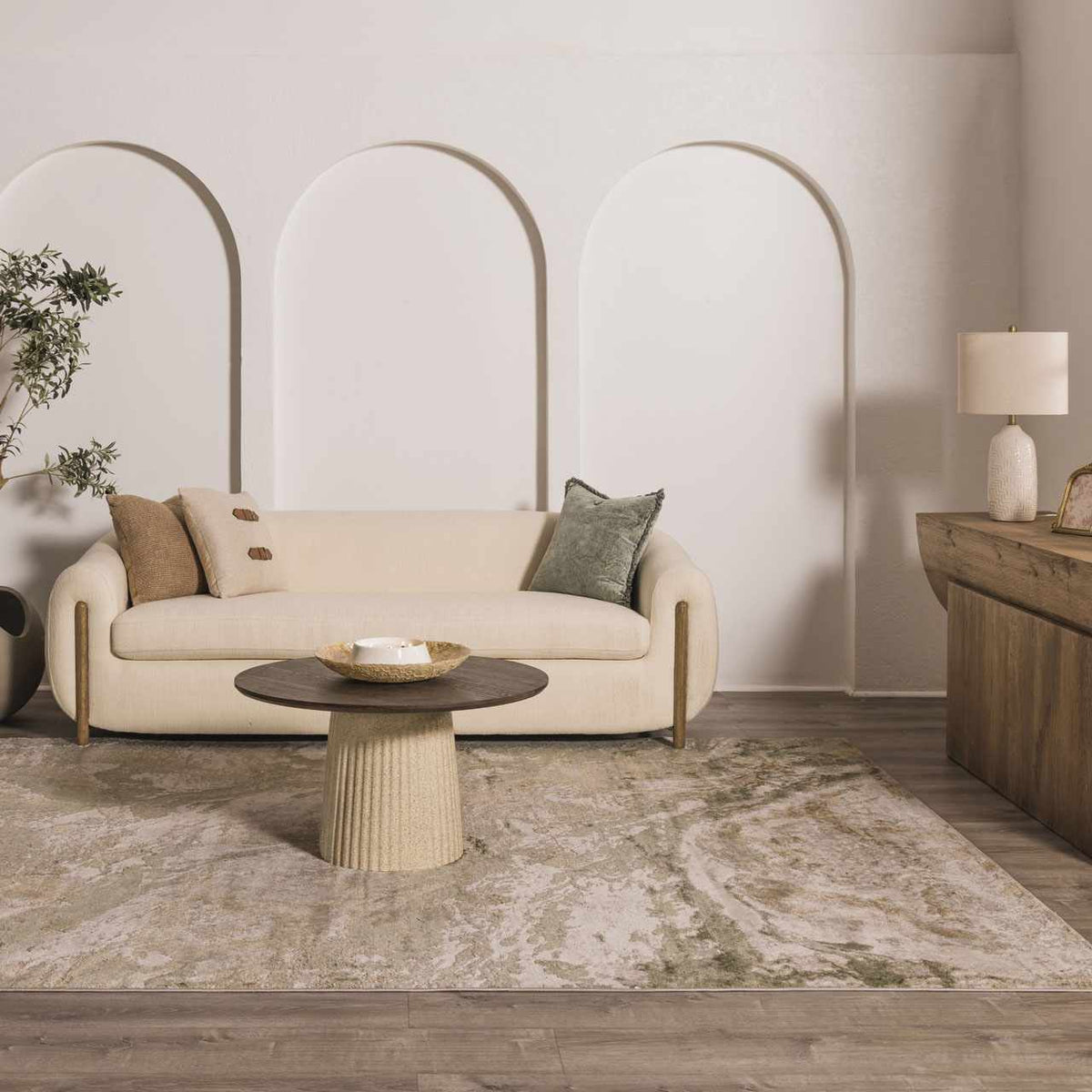 Lively Marble Green Area Rug