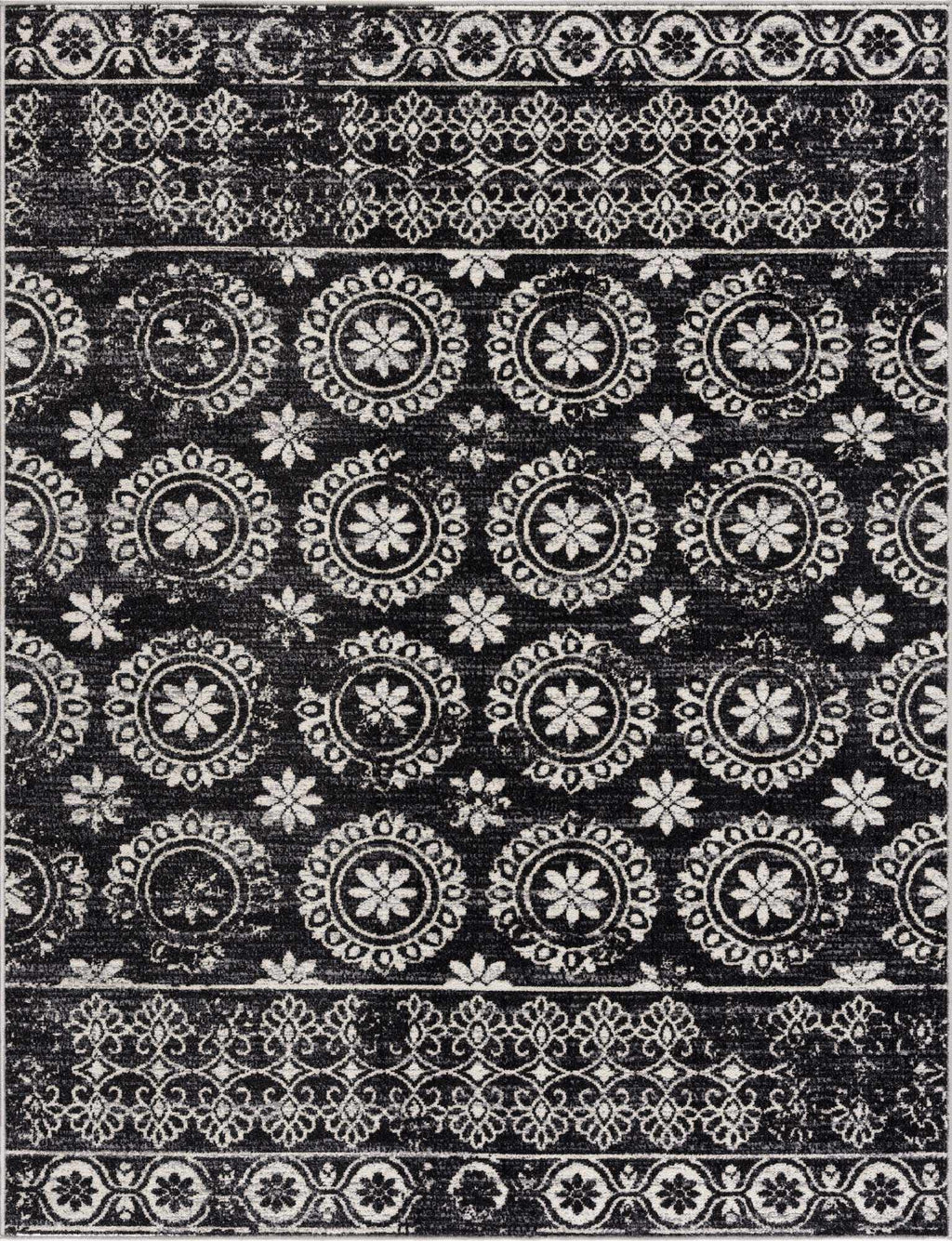Kahraman Black & White Washable Rug - Clearance