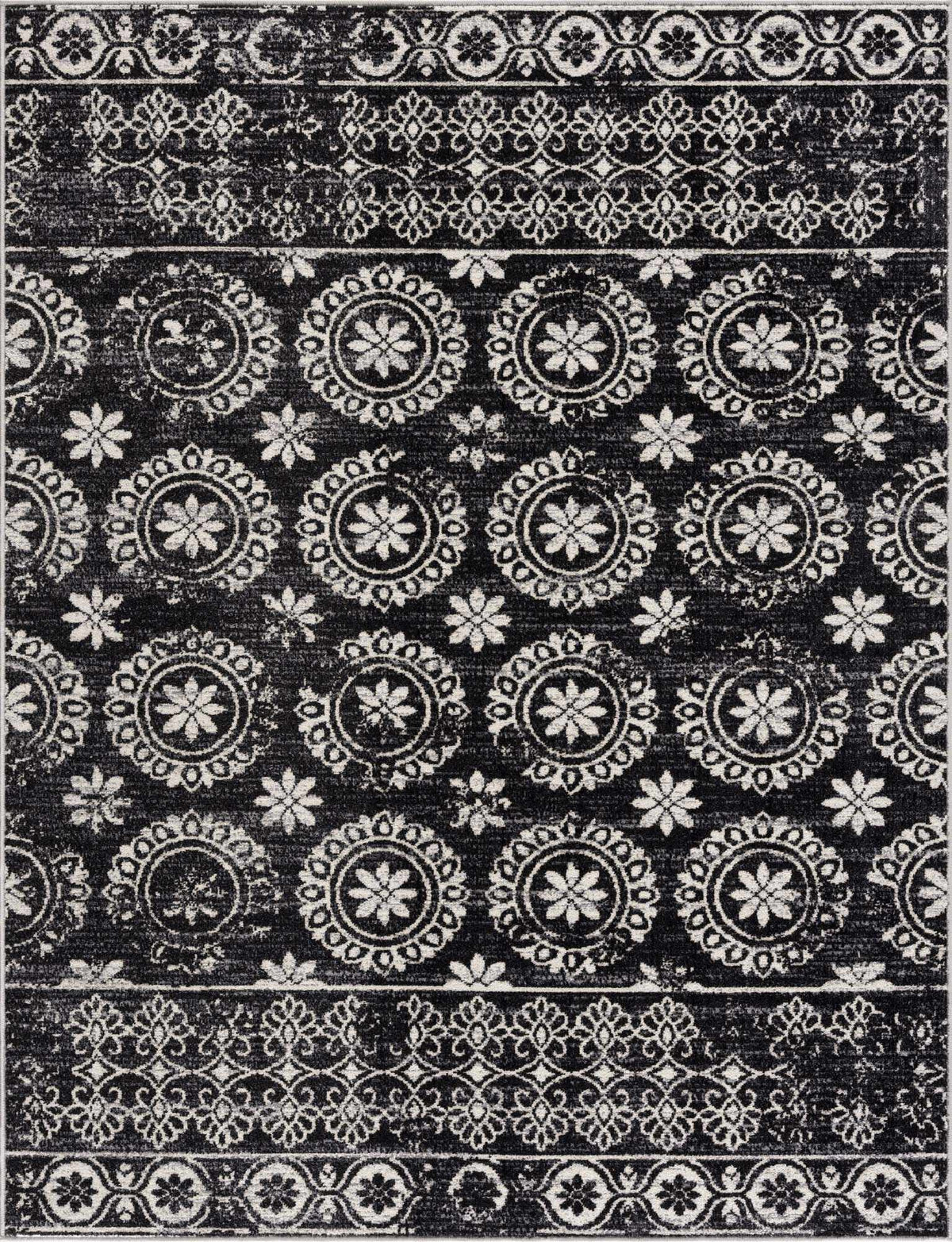 Kahraman Black & White Washable Rug - Clearance