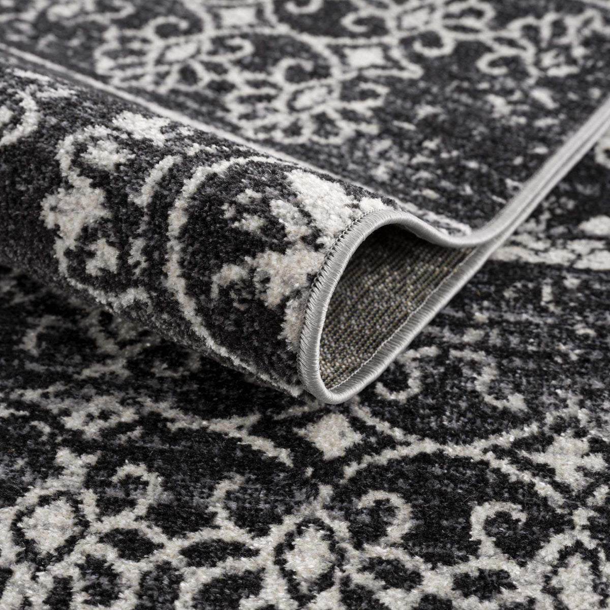 Kahraman Black & White Washable Rug - Clearance