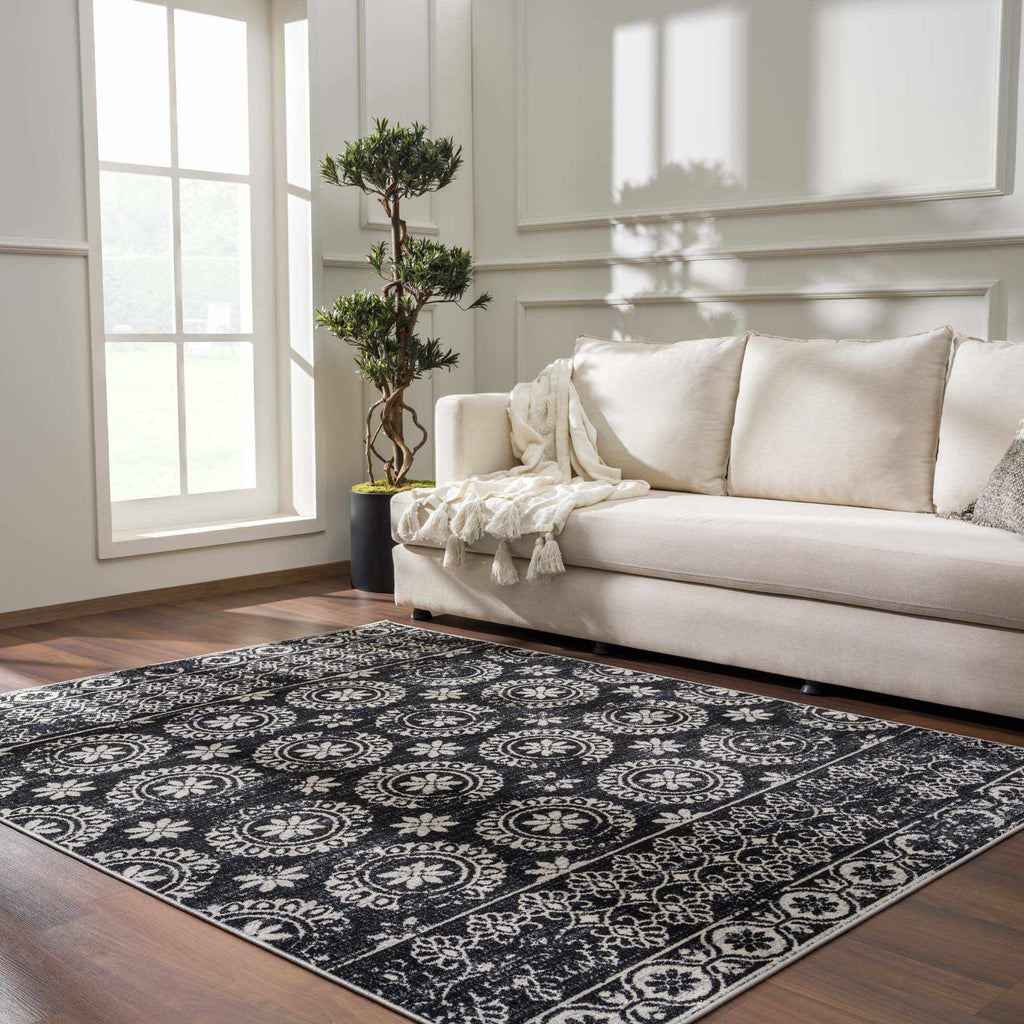 Kahraman Black & White Washable Rug - Clearance