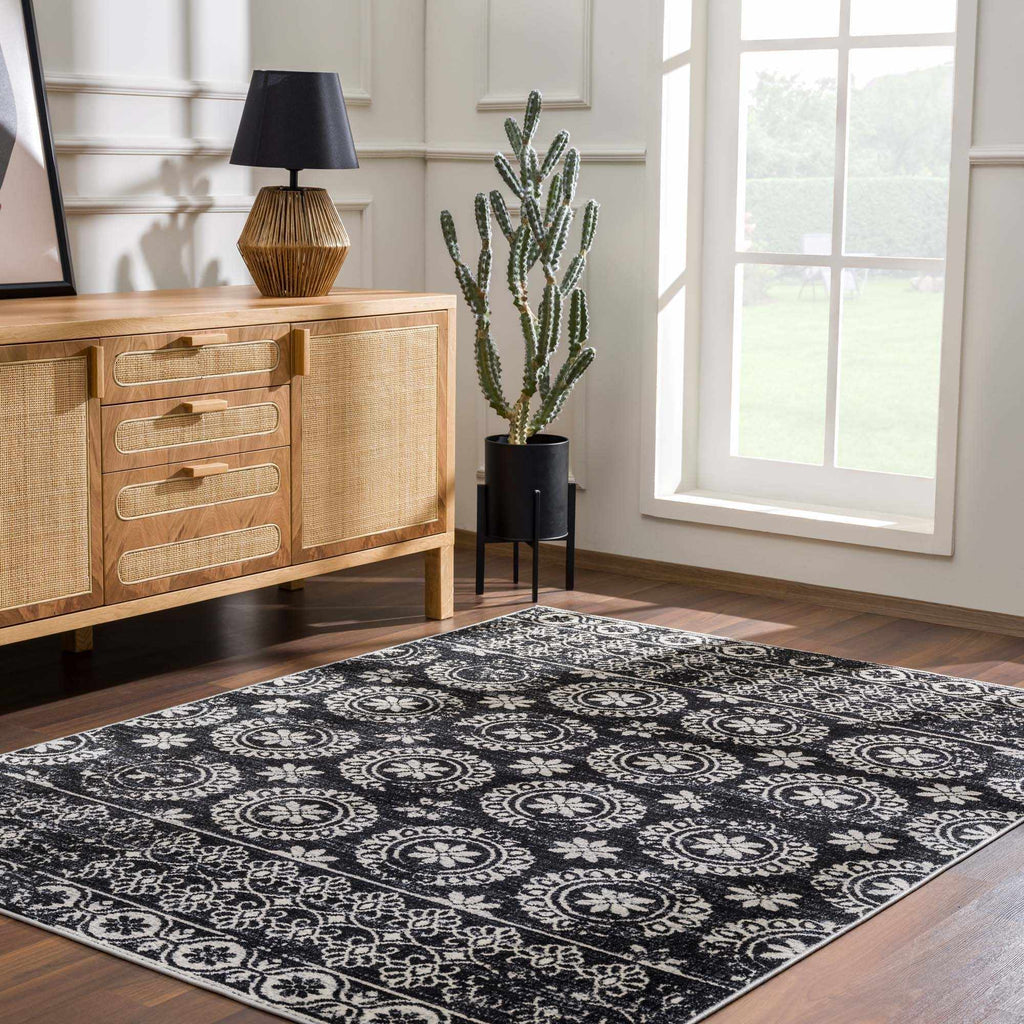 Kahraman Black & White Washable Rug - Clearance