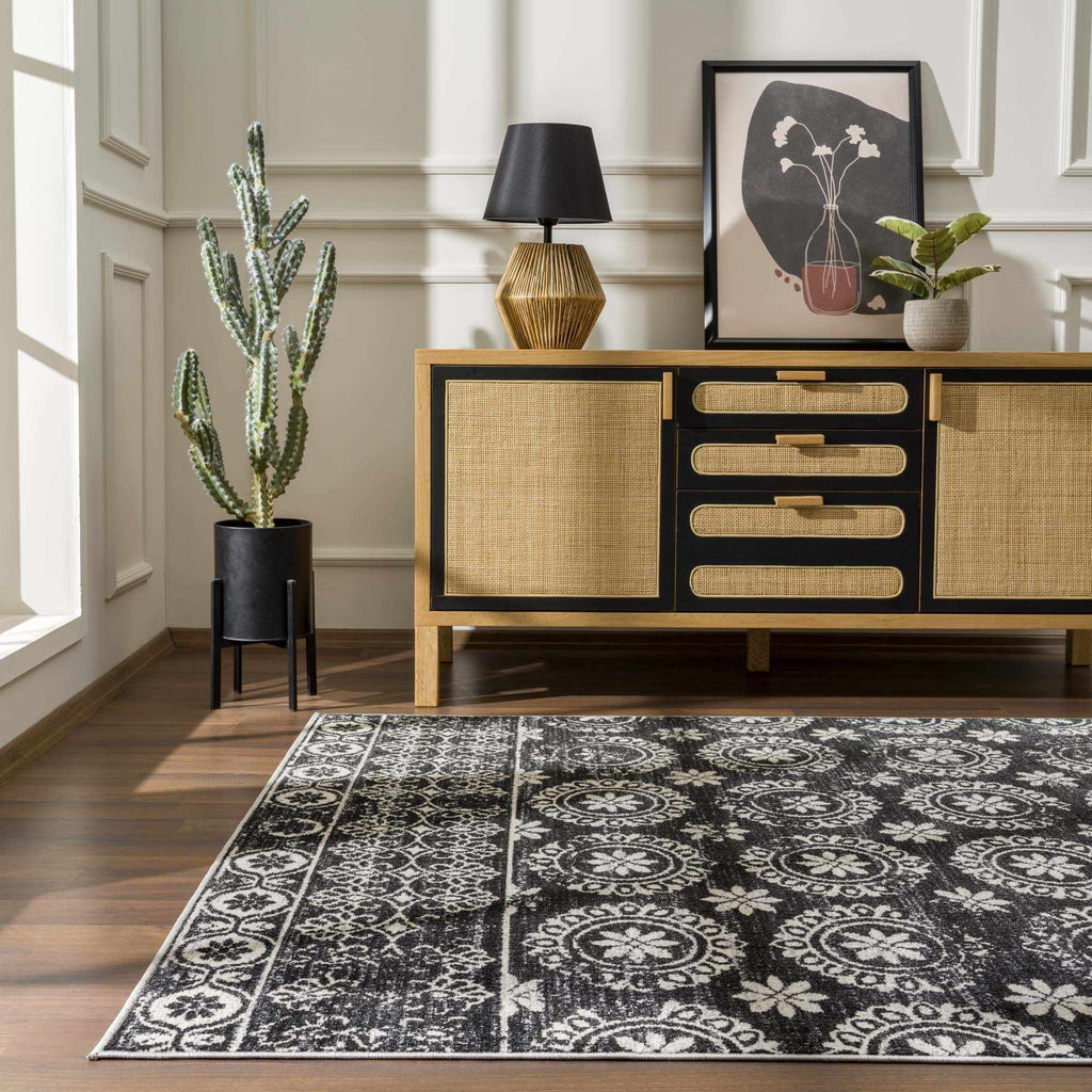 Kahraman Black & White Washable Rug - Clearance