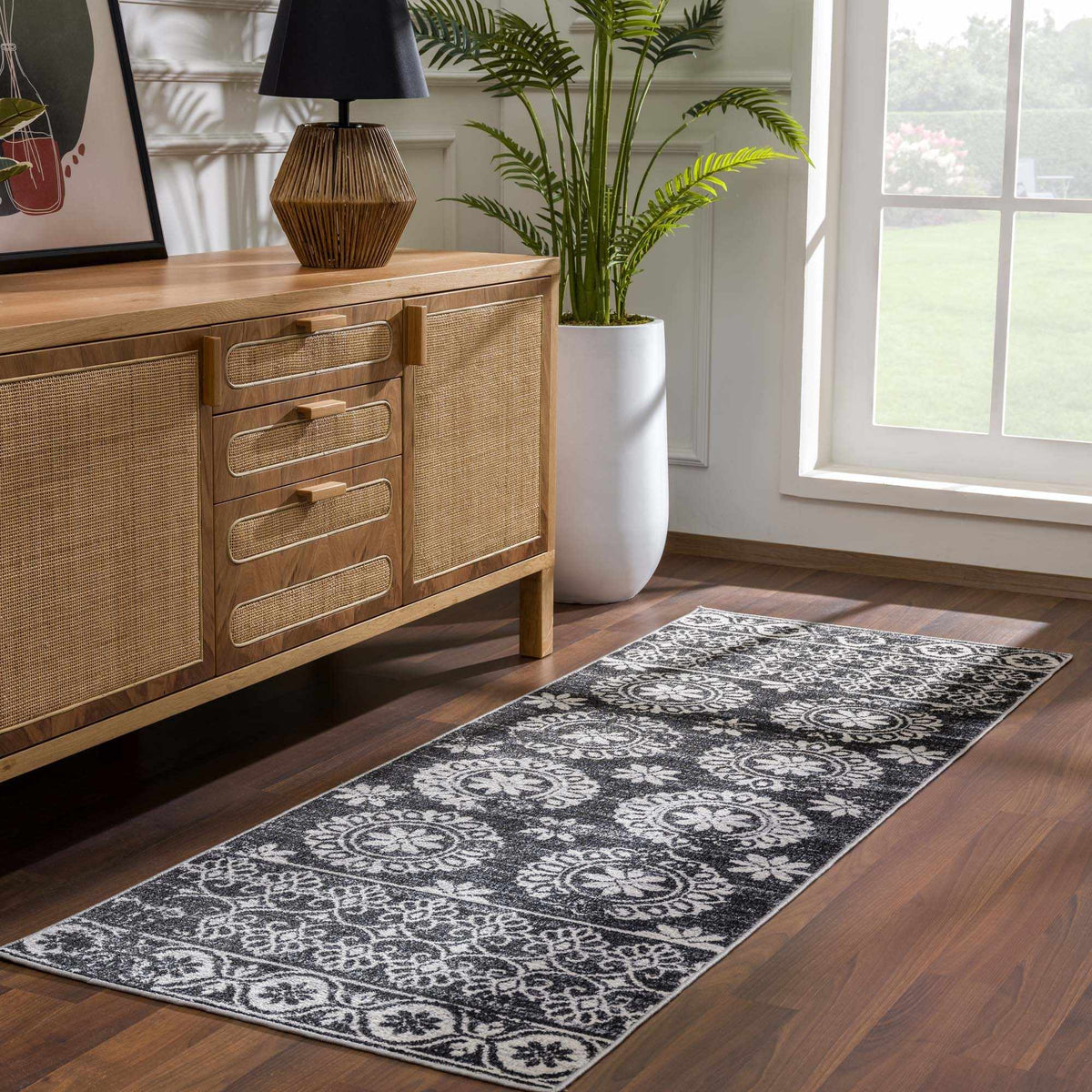 Kahraman Black & White Washable Rug - Clearance