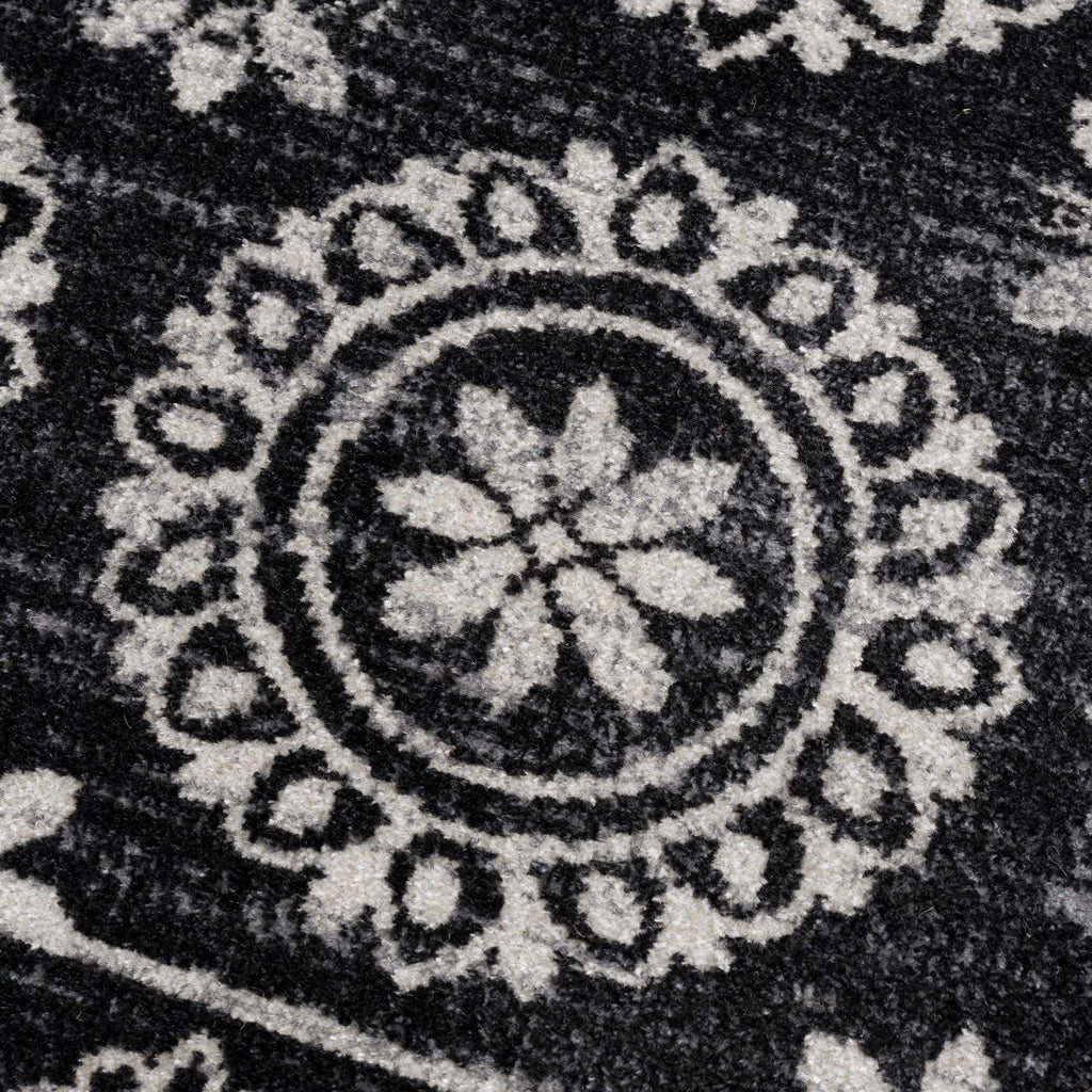 Kahraman Black & White Washable Rug - Clearance