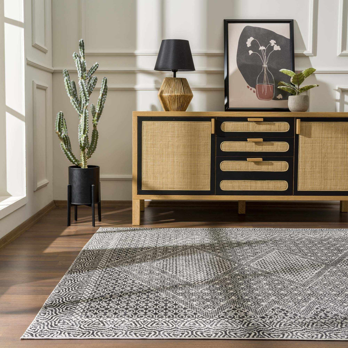 Coledale Black & White Washable Rug - Clearance