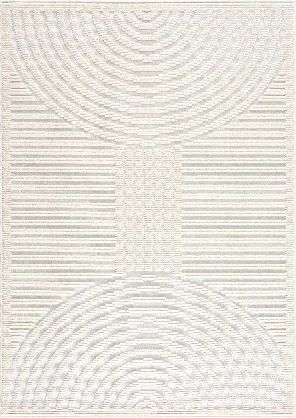 Deron White Washable 3D Rug