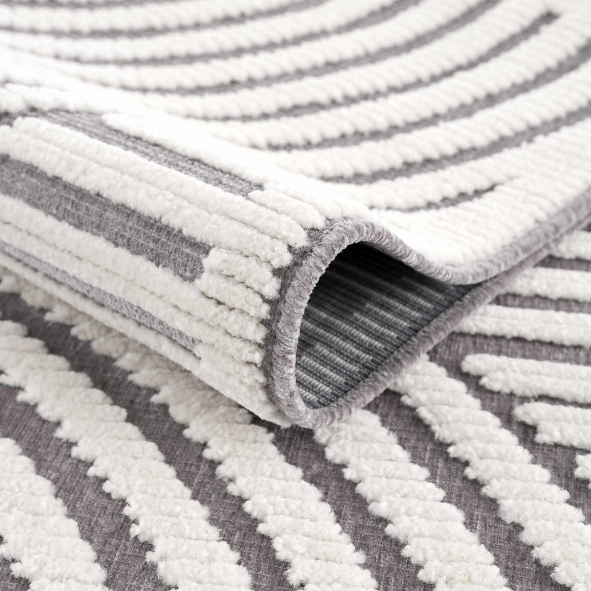 Deron Gray Rainbow Washable Rug