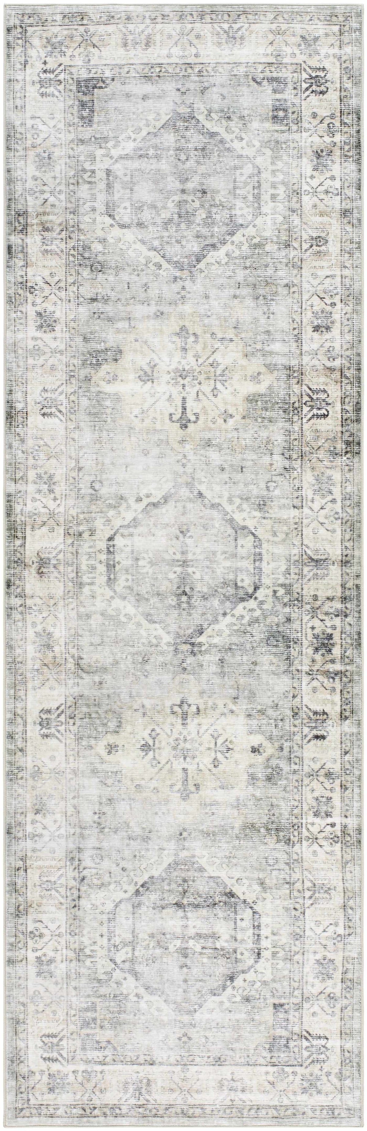 Laran Sage Distressed Washable Area Rug - Clearance