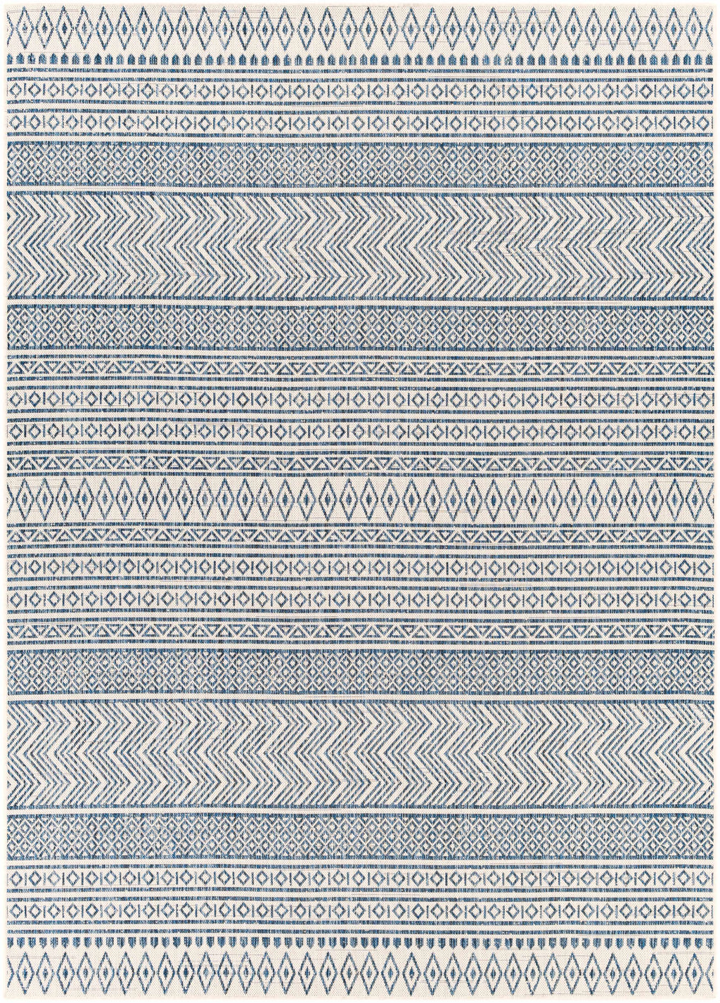 Madras Light Blue Green All Over Performance Outdoor Area Rug