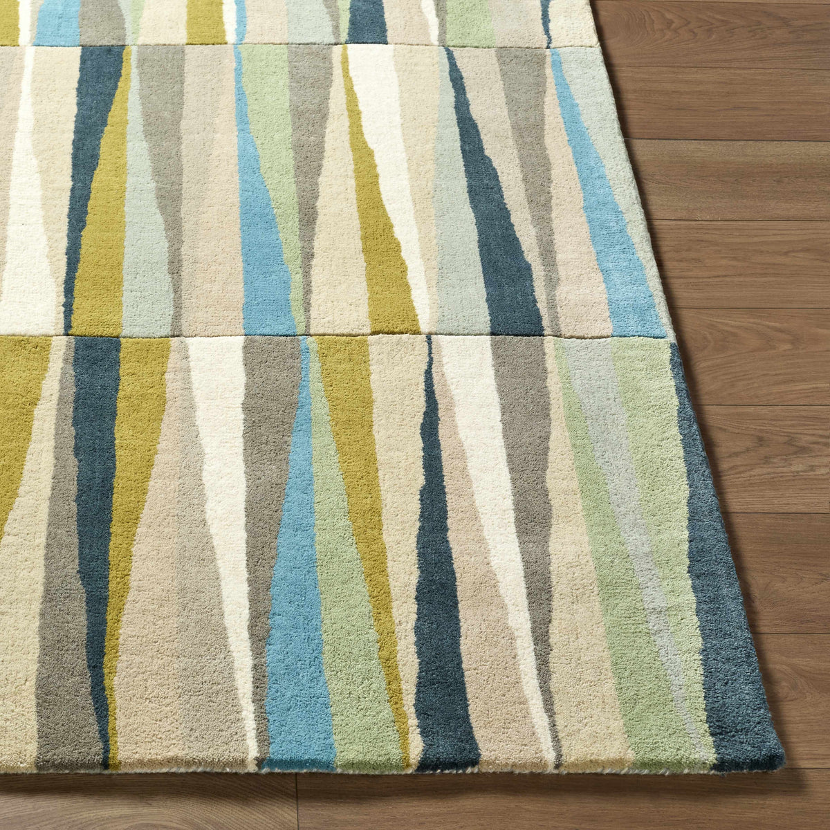 Mathiston Geometric Triangles Wool Rug