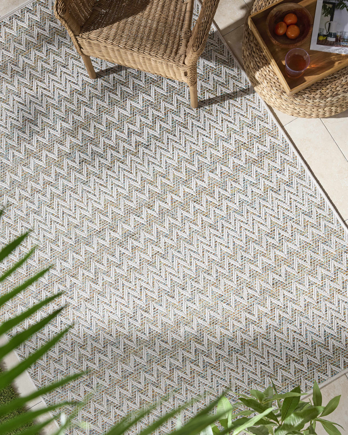 Alazne Ivory Outdoor Area Rug