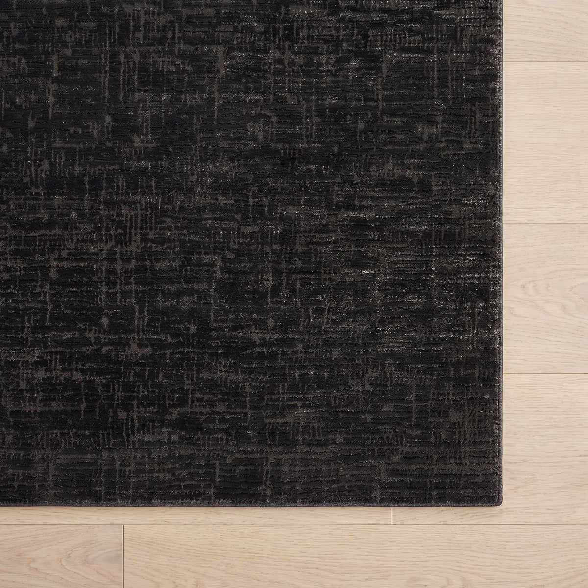Favian Black Contemporary Washable Area Rug
